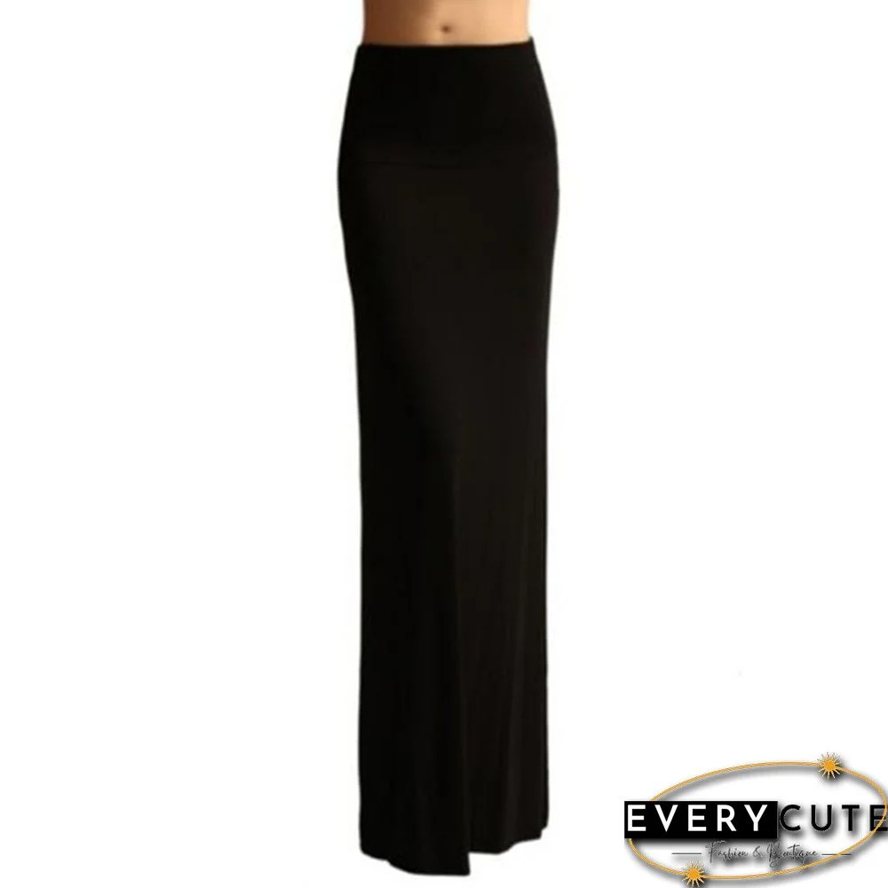 Women Summer Stretchy High Waist Skirt Bodycon Long Maxi Beach Skirt Casual