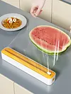 Plastic Wrap Dispenser with Cutter Magnetic Food Cling Film Cutter Kitchen Tool