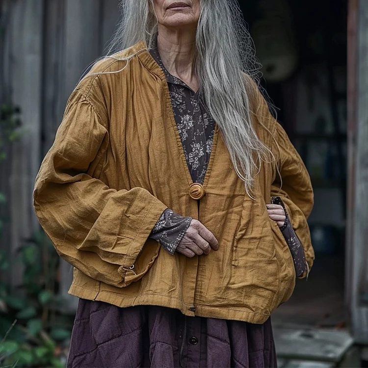 Women's Solid Linen Jacket