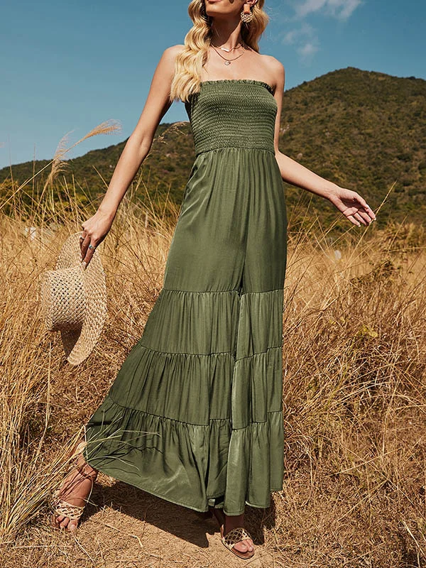 Elasticity Off-The-Shoulder Wide Leg Jumpsuits