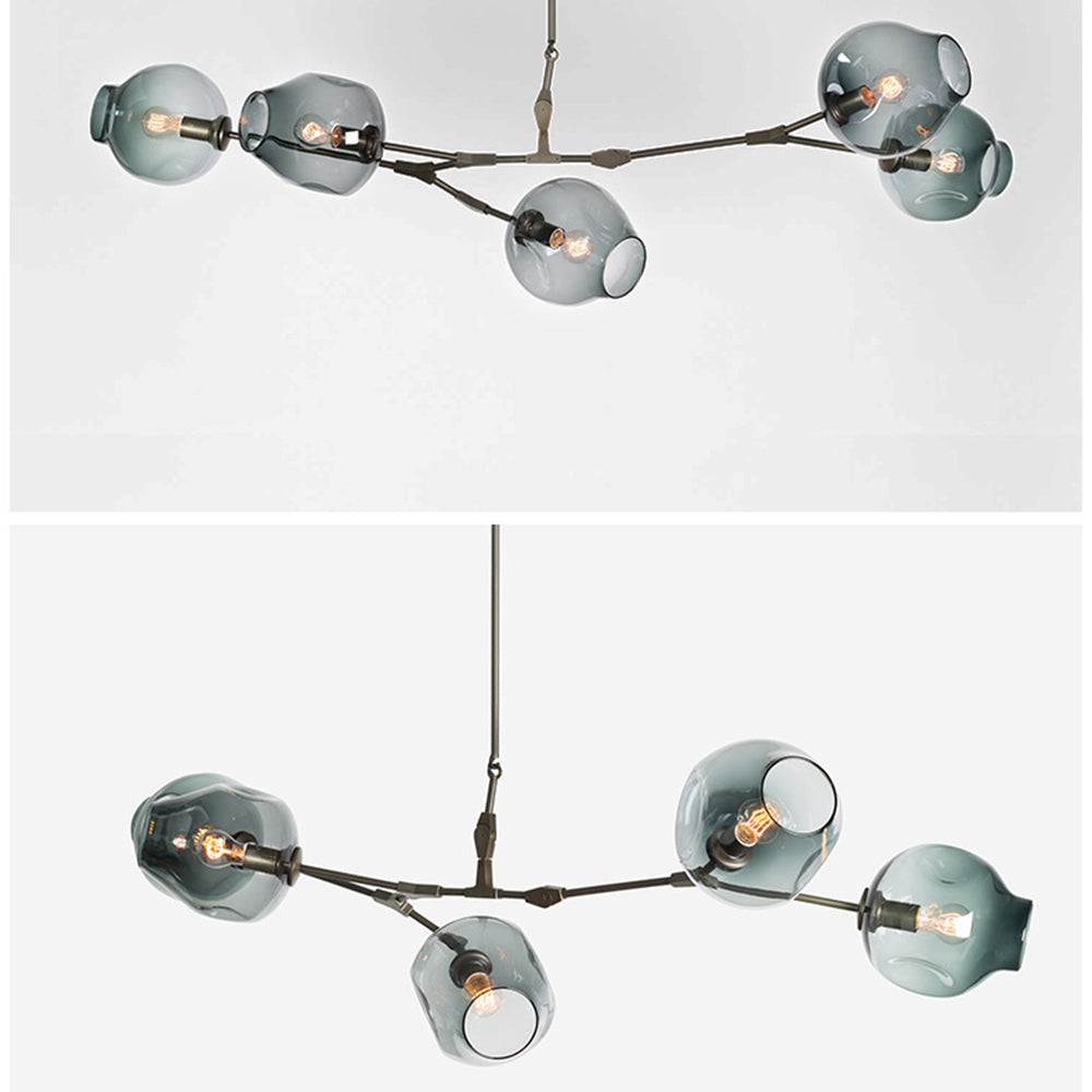 Bubble Blue Glass Chandelier Light Fixture