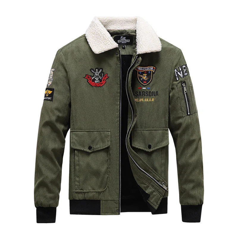 Men's Lapel Winter Bomber Jacket