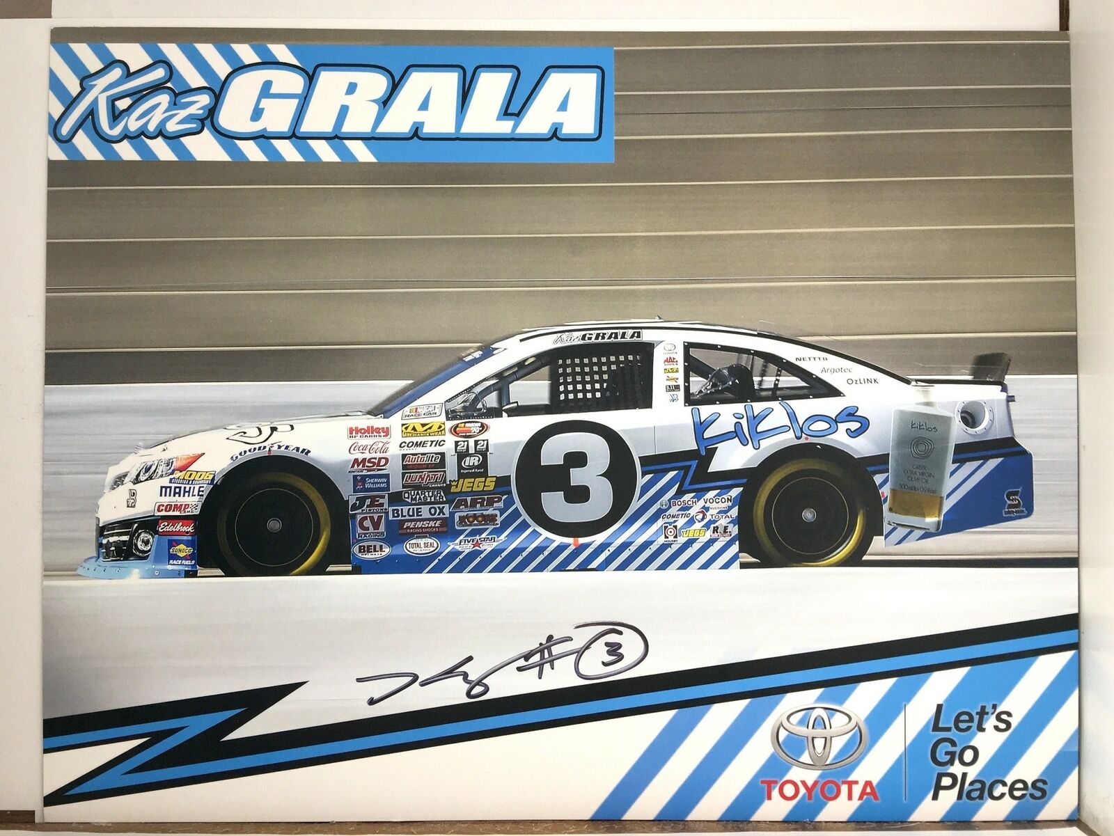 Kaz Grala Signed 8.5x11 Photo Poster painting Promo Hero Card Postcard NASCAR  SHIP Auto AU