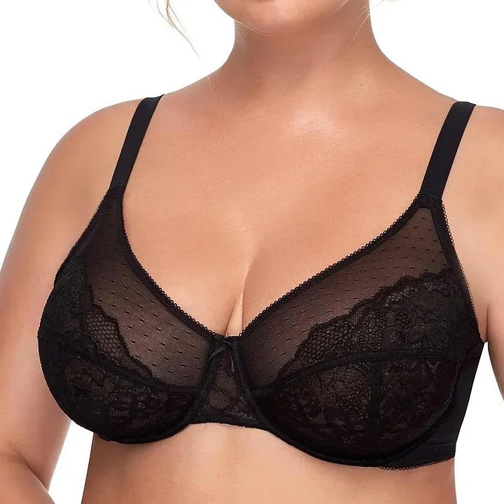 ✨ Enchante Floral Lace Plus Size Underwire Unlined Comfort Unpadded Full Coverage Bra