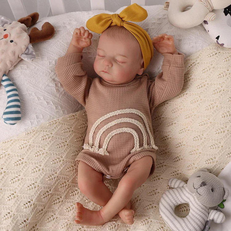 Babeside Noah Realistic 20" Infant Truly Reborn Baby Doll Khaki Jumpsuit Boy