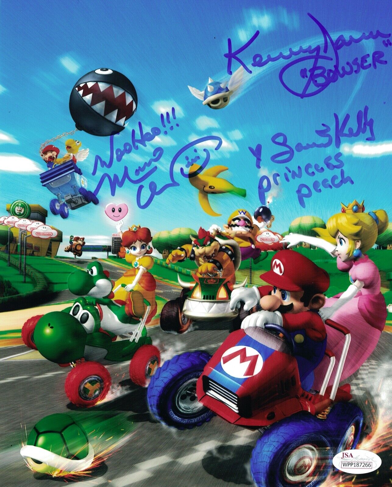 Charles Martinet Super Mario Bros Cast x3 Signed 8x10 Photo Poster painting Autograph JSA COA