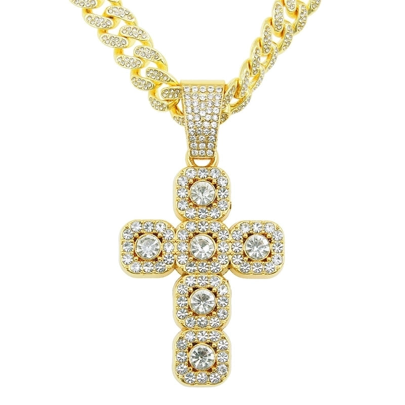 Hip-hop Cross Alloy Inlay Rhinestones Men’s Pendant Necklace Necklace Pendant