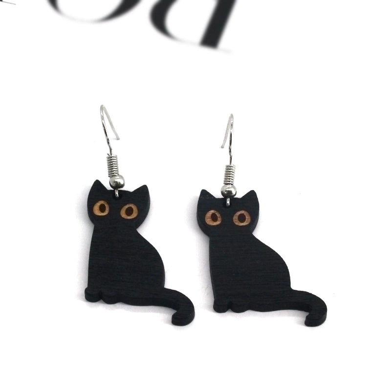 Minimalist Cat Resin Drop Earrings