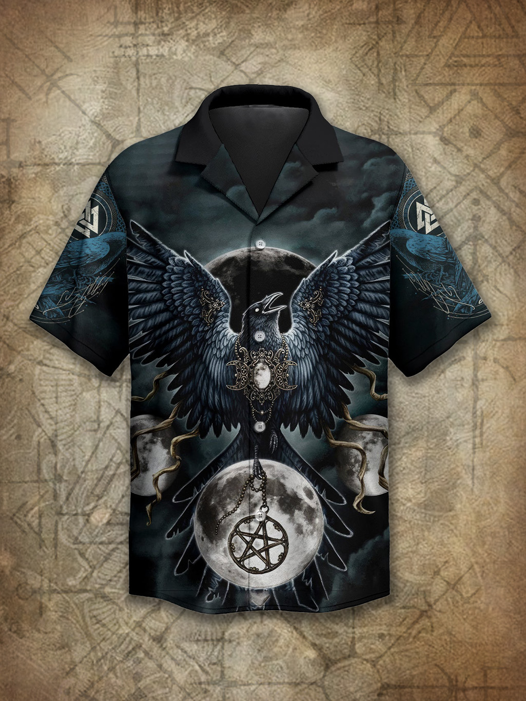 Viking Raven Celtic Knot Moon Totem Spirit Power Heritage Hawaiian Shirt / Rvogue / Rvogue