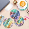 (US Only)4pcs Set DIY River Full Drill Diamond Painting Coaster Can Be Washed With Water