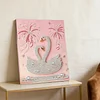 DIY Pearl Painting Swan for Home Wall Decor with Frame(40*30cm)