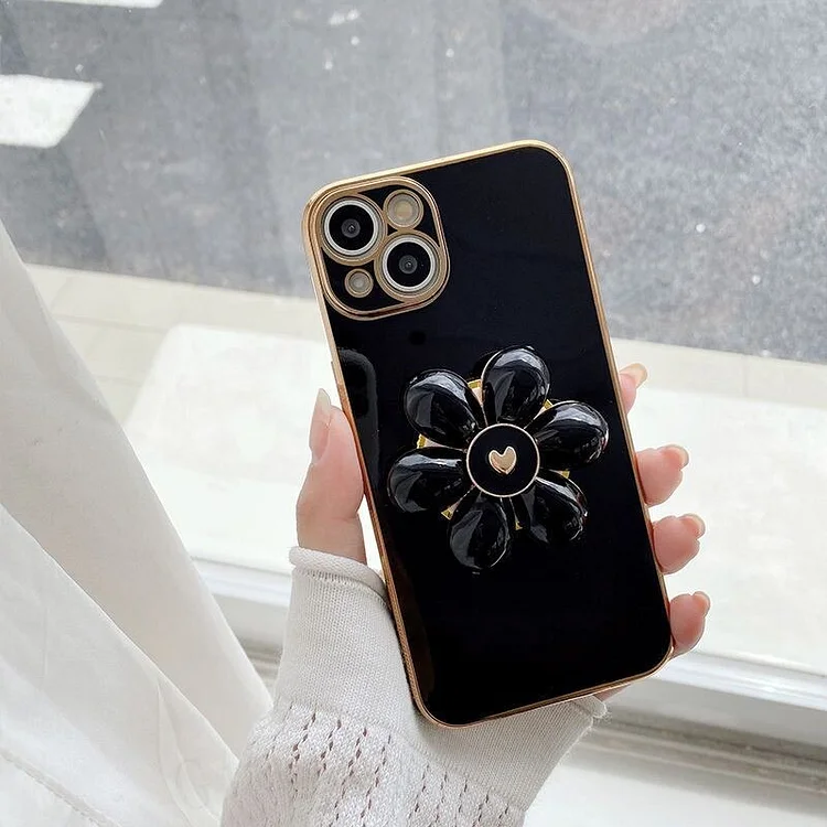 3D Plating Flower Holder Plating Phone Case For Samsung S10 A32 A52 A72 S20 S21 S22 Plus Ultra + Pro FE A 71 51 Note 10 20 Cover