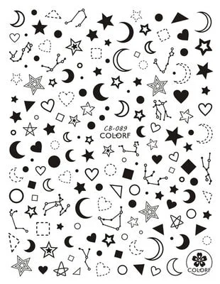 3D Nail Art Sticker Decoration Shadow Moon DIY Sticker Decals Tips Manicure Design Constellation Stars Adhesive Sticker for Nail