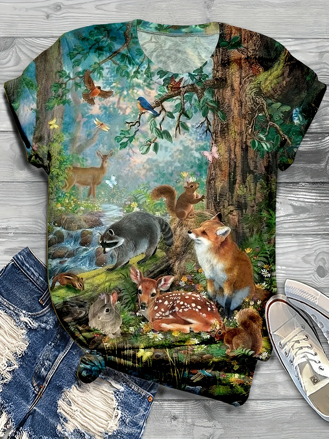 Animal Print Crew Neck T-Shirt, Casual Short Sleeve T-Shirt For Spring & Summer, Women's Clothing | IFYHOME