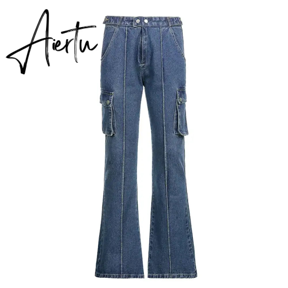 Vintage Slim Jeans Low Rise Jeans Women Spring Autumn Streetwear Denim Trousers Femme Vintage Casual Flare Pants Chic Aiertu