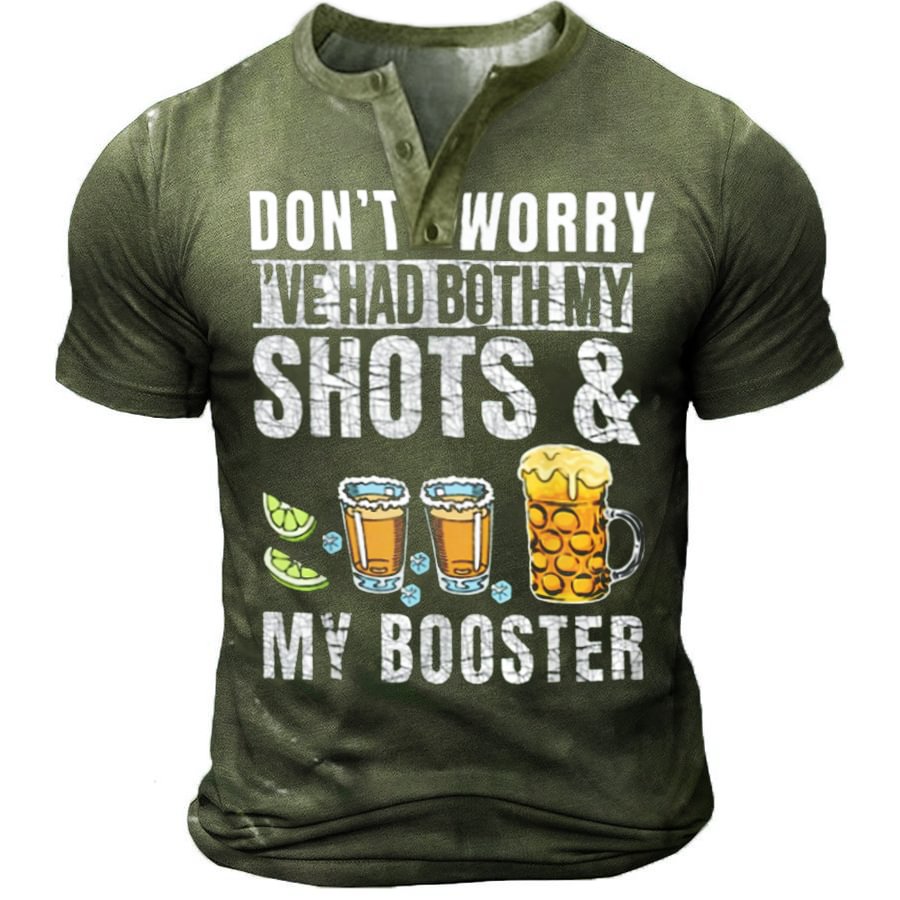 Don't Worry I've Had Both My Shots And Booster Funny Vaccine Henry T-Shirt-Compassnice®