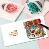 (US Only)6PCS Merry Christmas DIY Diamond Art Greeting Cards Congratulations Cards