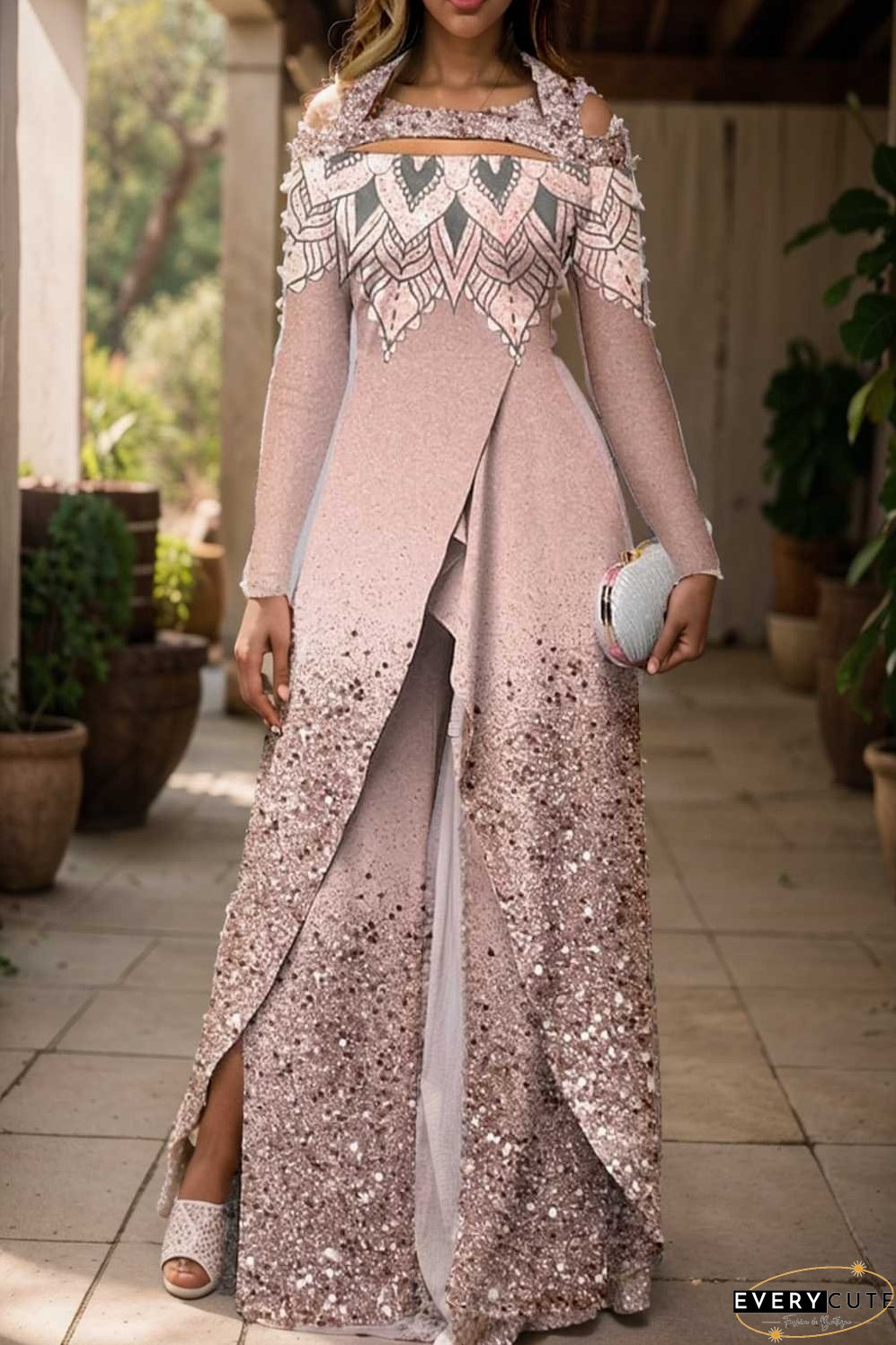 elegant gradient print off shoulder women s jumpsuit