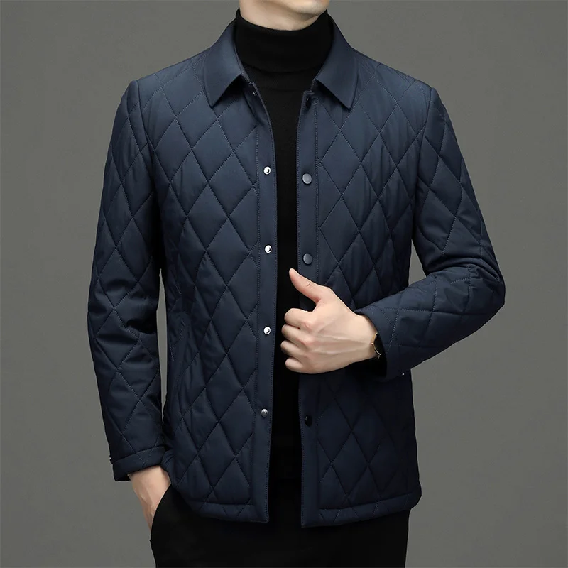 Men's Lightweight Quilted Cotton Jacket: Stylish & Insulated Outerwear for Fall and Winter