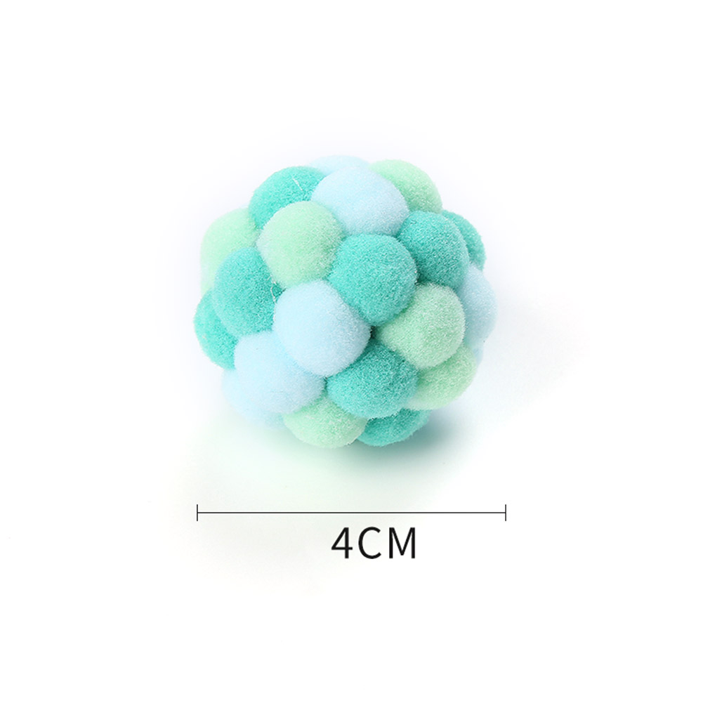 

Cat Interactive Pet Chewing Toys Plush Kitten Training Colorful Bell Ball, 501 Original