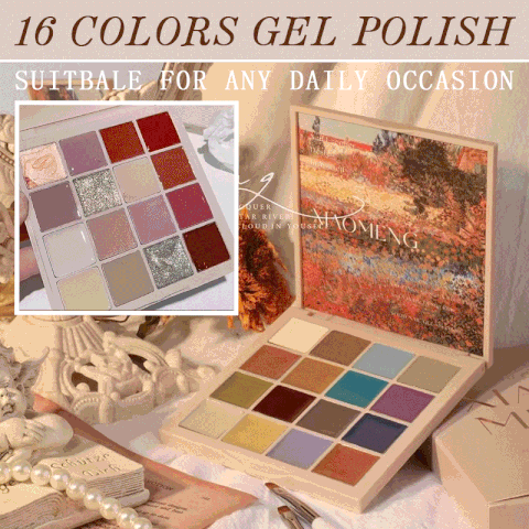 16 Colors Solid Nail Polish Platter