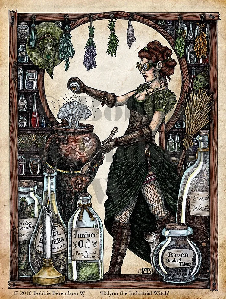 Steampunk Lady 40*50CM(Canvas) Full Round Drill Diamond Painting gbfke