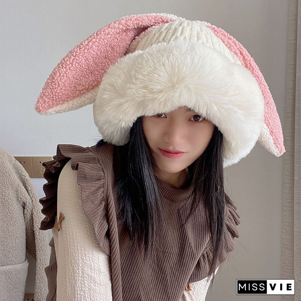 Cartoon Bunny Ears Fleece Hat
