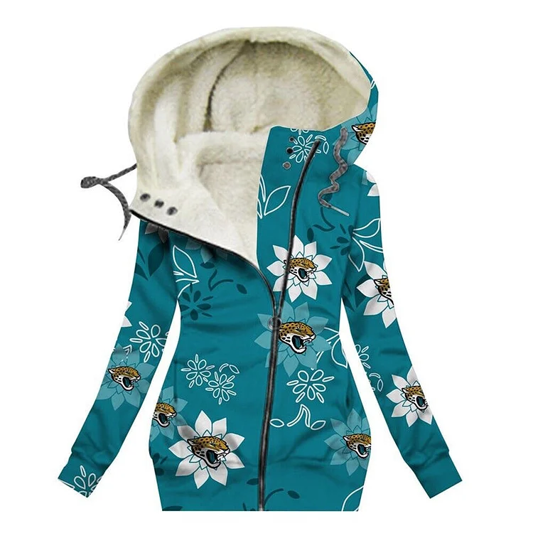 Jacksonville Jaguars
Women's Zip-Up Tunic Fleece Hoodie