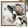 Woman In Flower Hat-11CT Stamped Cross Stitch 45*45cm/17.72*17.72in