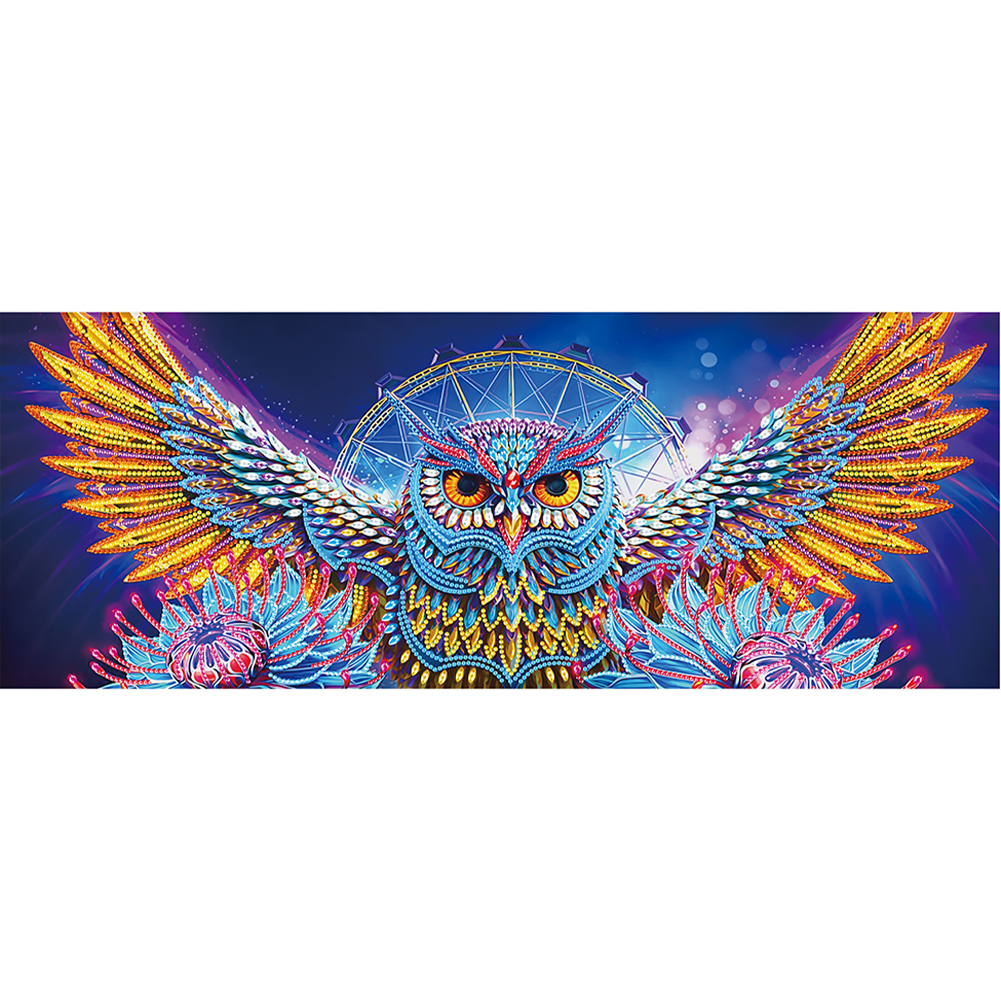 Owl 70*30CM(Canvas) Special Shaped Drill Diamond Painting gbfke
