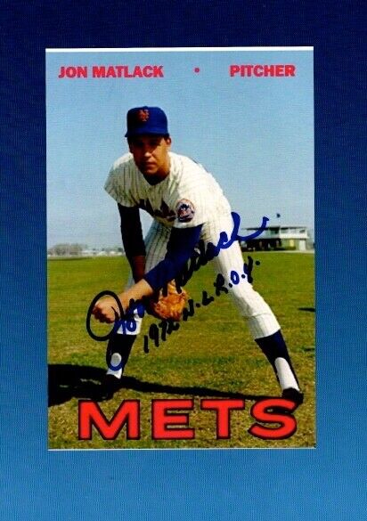 Jon Matlack New York Mets MLB Color Autographed Photo Poster painting 4x6 (Original)