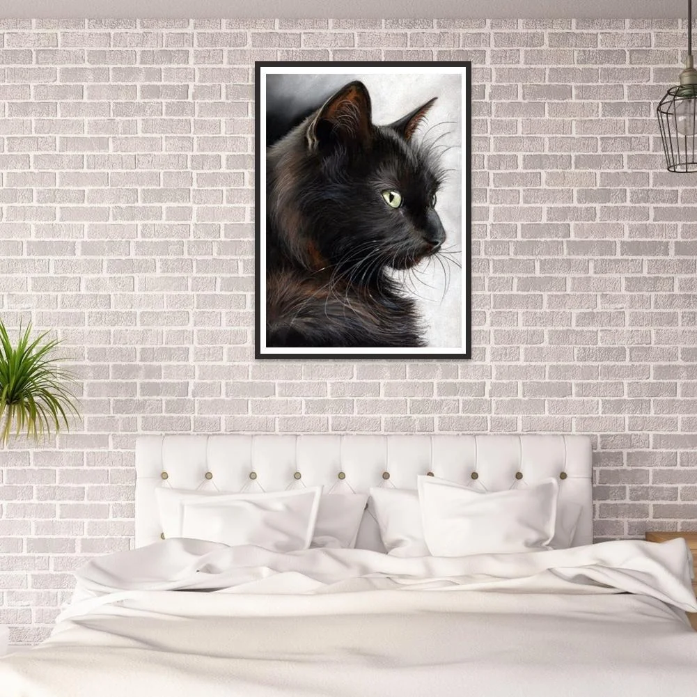 Diamond Painting - Full Round Drill - Black Cat(30*40cm)