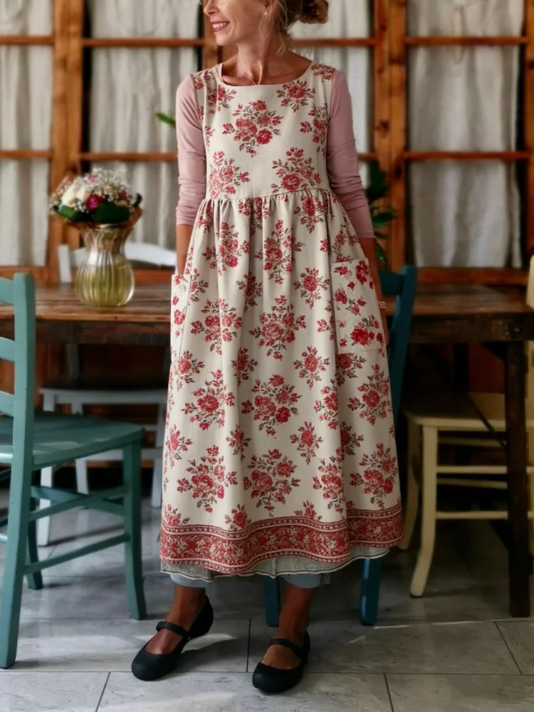 Floral Print Apron