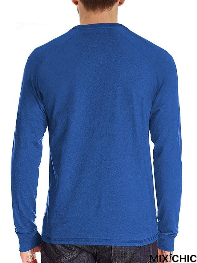 Men's Long Sleeve T-Shirt Solid Color Casual Top Basic Non-Printing Shirt Soft Touch Daily Wear