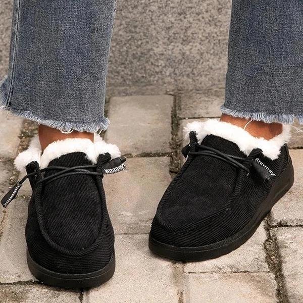 Women Comfy Flat Heel Slip-On Boots -boots