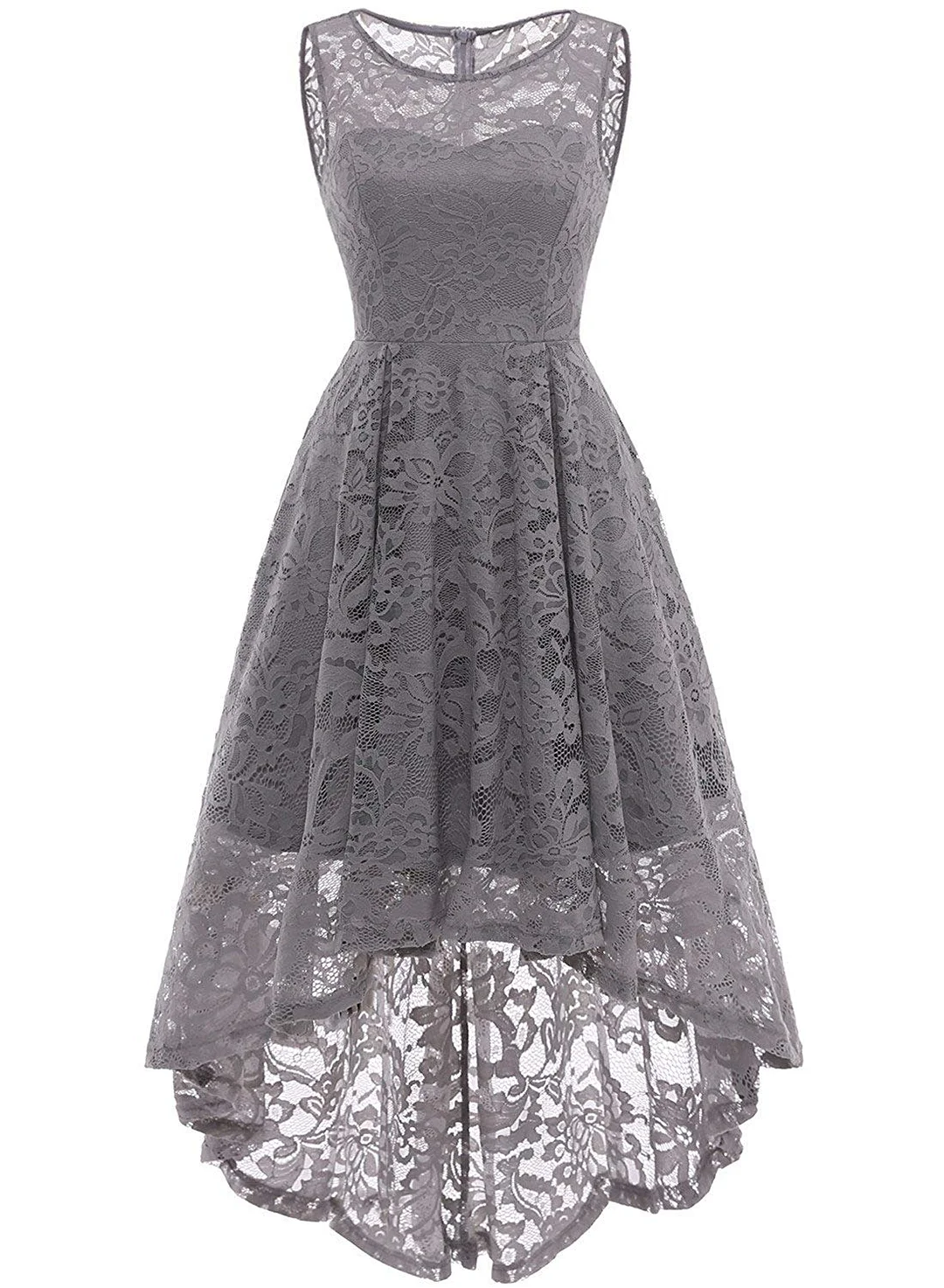 1950s Dress Women's Vintage Floral Lace Sleeveless Hi-Lo Cocktail Formal Swing Dress