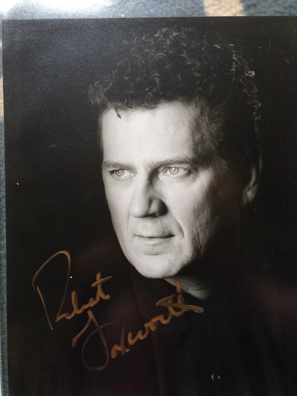 ORIGINAL, SIGNED, Black & White Robert Foxworth Publicity Photo Poster painting