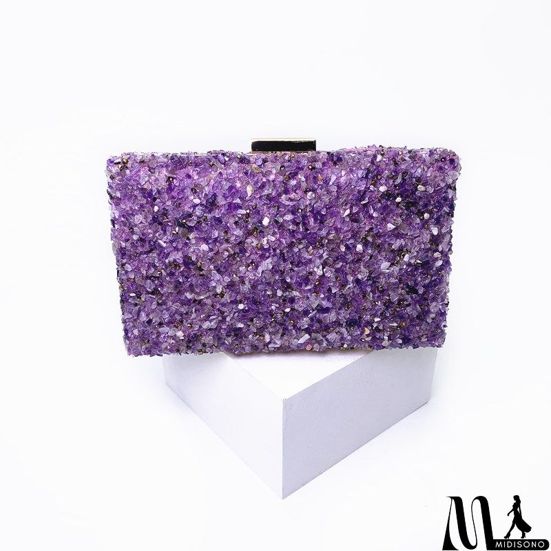 MidiSono - Women Chic Creative Multi Rhinestone Inlay Clutch Square Evening Bag