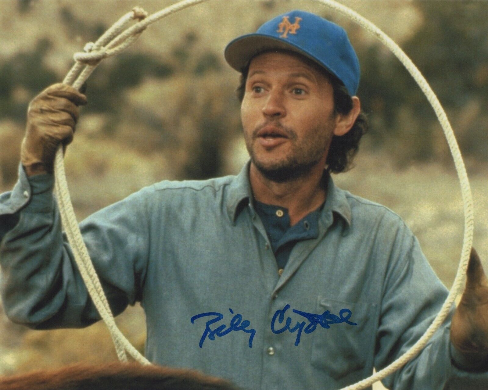 BILLY CRYSTAL SIGNED AUTOGRAPH CITY SLICKERS 8X10 Photo Poster painting