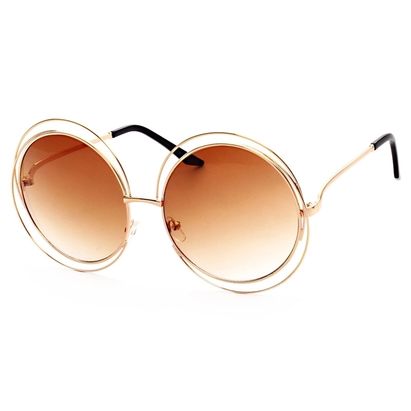 Sweet Solid Color Ac Round Frame Full Frame Women’s Sunglasses