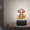 Cute Animal Diamond Painting LED Lamp Diamond Painting Night Light (Monkey)