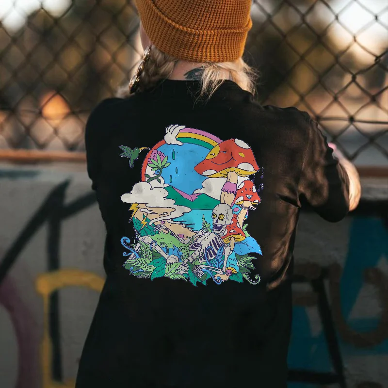 Rainbow Sea Bones Printed Women's T-shirt -  