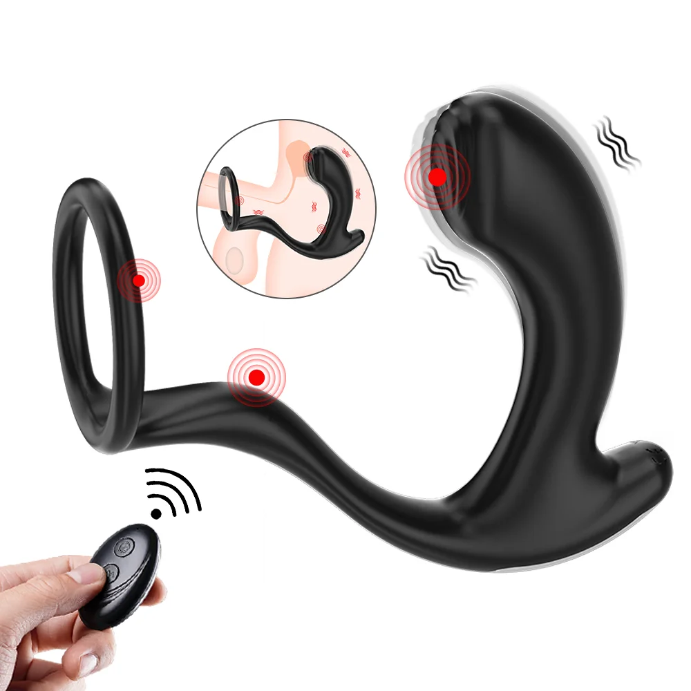 Greedy Finger Male Vibrating Clip Prostate Massager With Cock Ring - Rose Toy