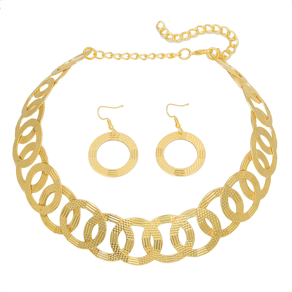 Chic Spliced Circles Metal Choker and Earrings Set | Oxredo Shop Ramadan Sale