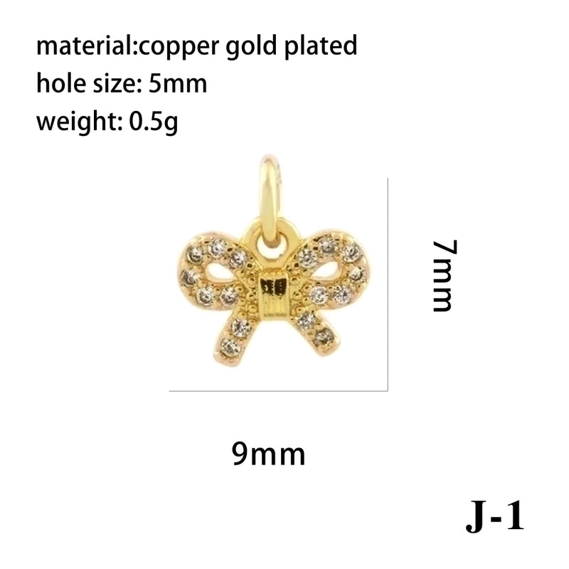 Elegant Minimalist Bee Dragonfly Butterfly Copper Plating Inlay Zircon 18k Gold Plated Charms