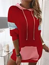 Color Block Hooded Pocket Sweatshirt