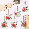 >SALE<6PCS Double Sided Special Shape Diamond Painting Keychain (Hummingbird Flower)