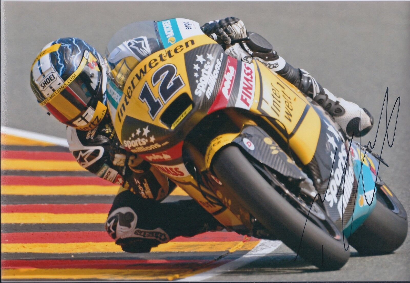 Thomas LUTHI SIGNED MotoGP INTERWETTEN Race Team Autograph 12x8 Photo Poster painting AFTAL COA