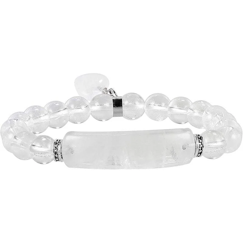 Natural Quartz Love Heart Healing Beads Bracelet