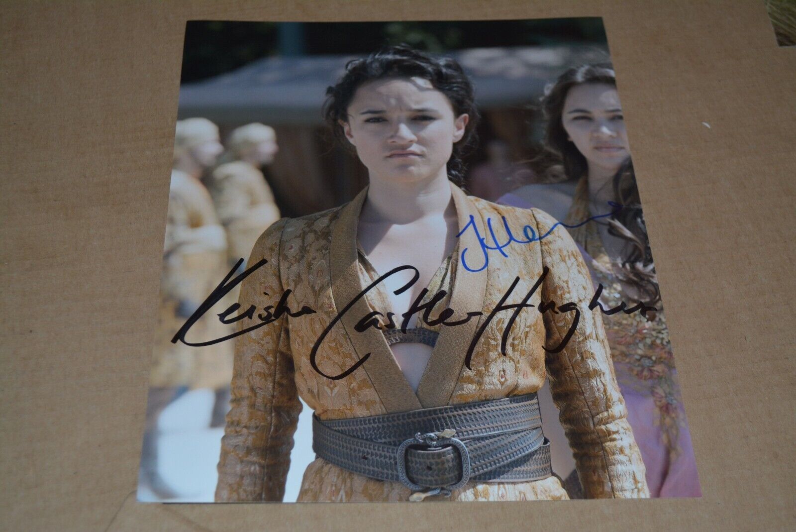 JESSICA HENWICK & CASTLE HUGHES signed autograph 8x10 inch GAME OF THRONES